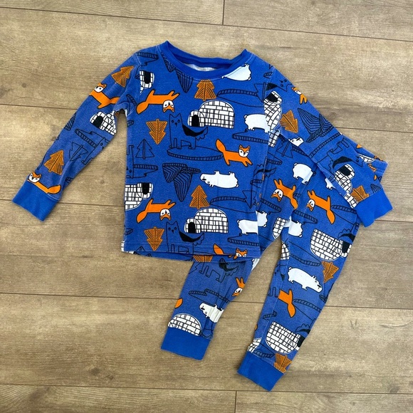 Carter’s 3T Toddler Boy Soft Pajamas Set Animal Print Igloo Fall Winter - Picture 4 of 8